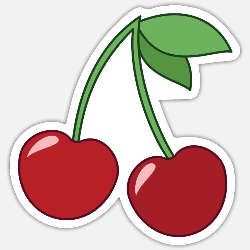 Kirsche - Sticker Größe S (10 x 10 cm) - Mattweiß