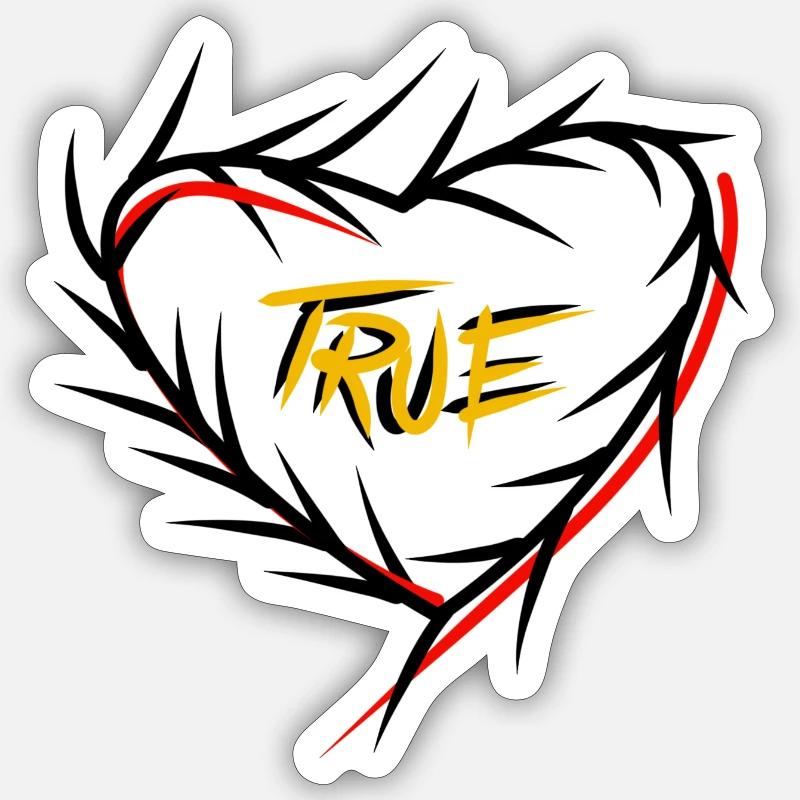 True - Sticker Größe S (10 x 10 cm) - Mattweiß