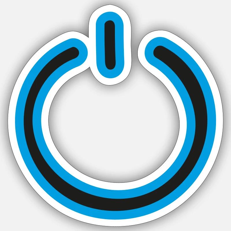 Powerbutton Design - Sticker taille S (10 x 10 cm) - blanc mat