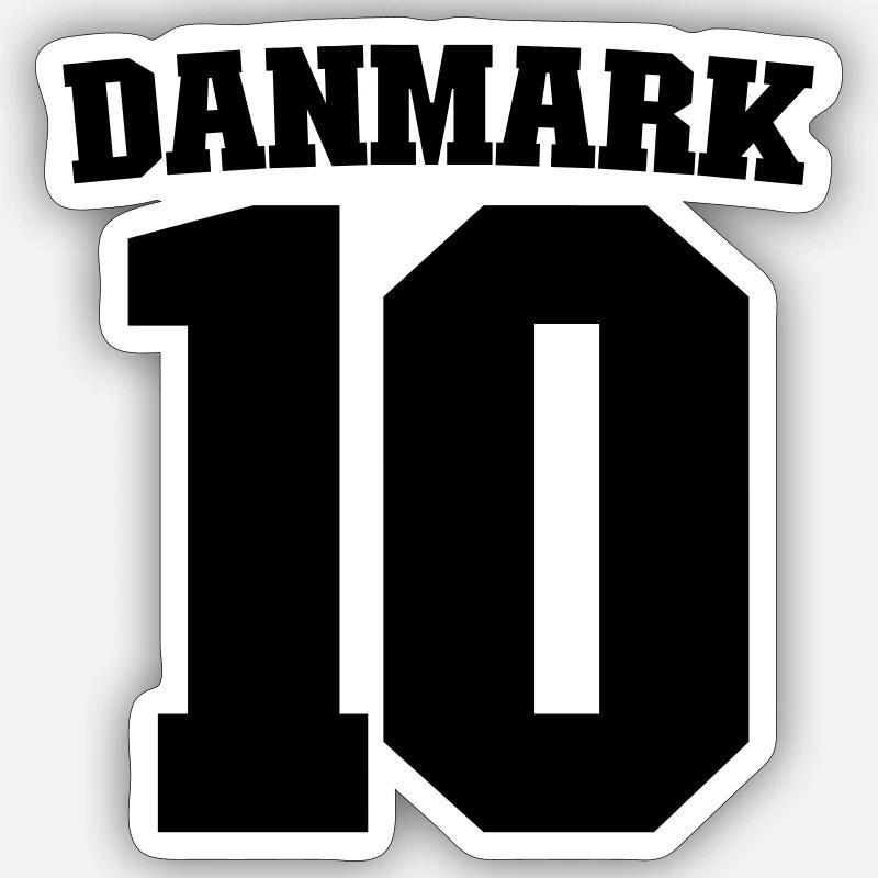 Danemark 10 Danmark 10 - Sticker taille S (10 x 10 cm) - blanc mat