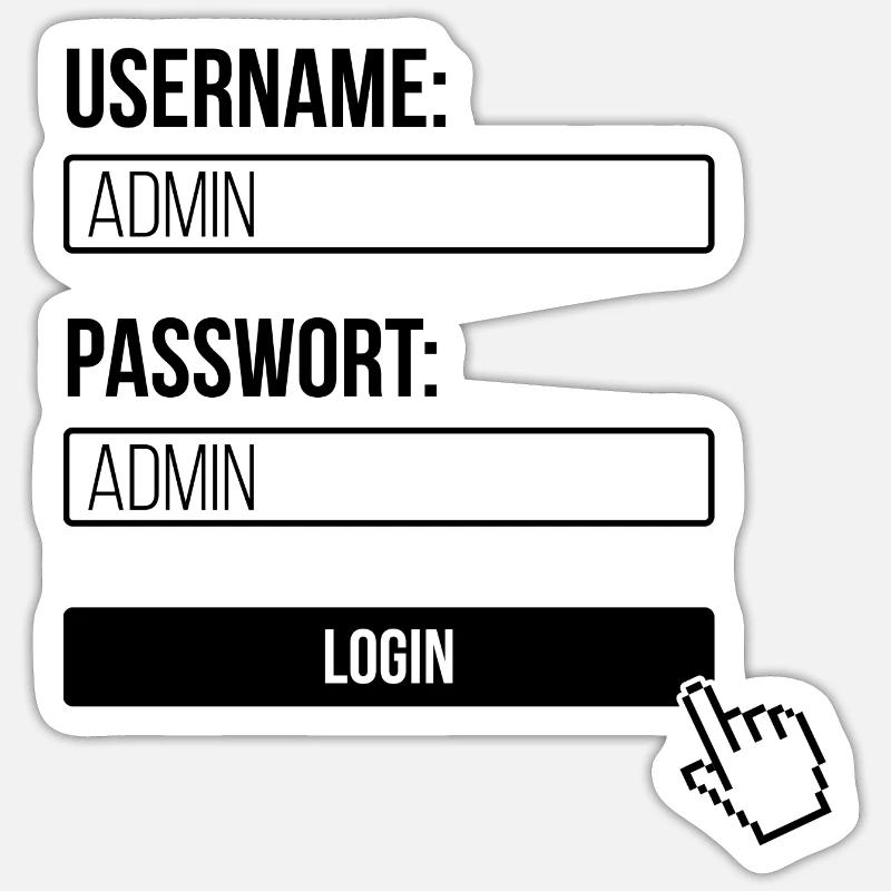 Admin Administrateur Informatique Ordinateur Sticker taille S (10 x 10 cm)