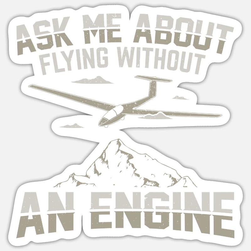 Gliding - Sticker size S (10 x 10 cm) - white matte