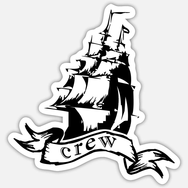 ship crew - Sticker size S (10 x 10 cm) - white matte