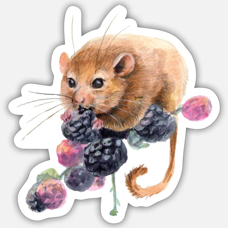 Muscardin - Sticker taille S (10 x 10 cm) - blanc mat