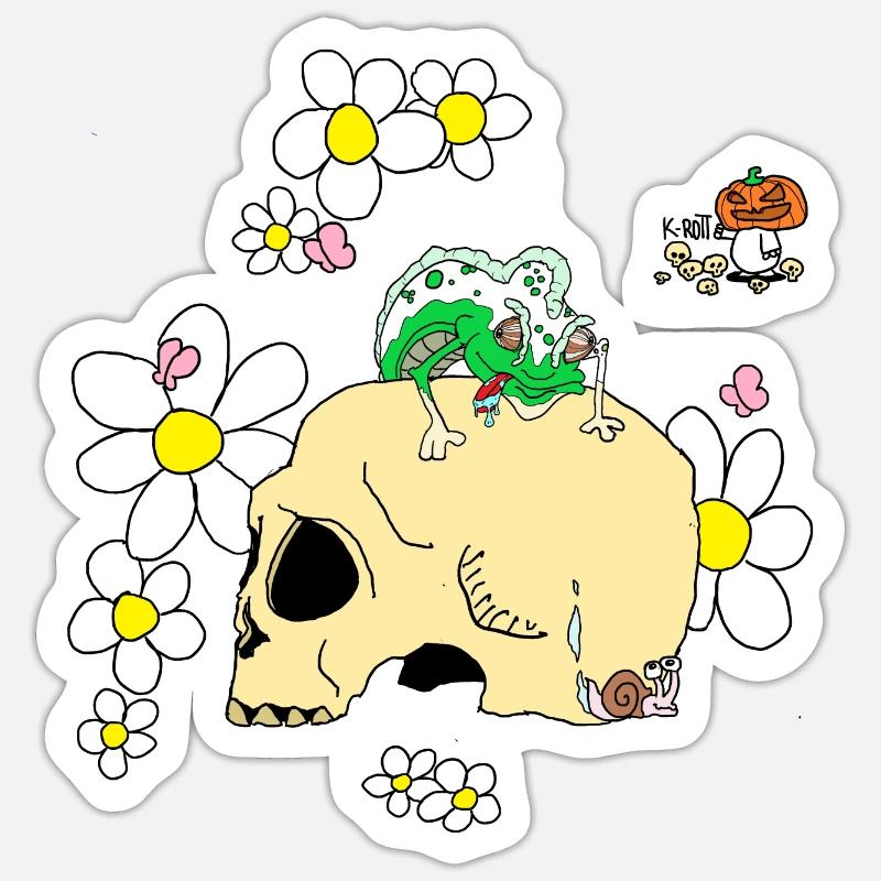 caméléon - Sticker taille S (10 x 10 cm) - blanc mat