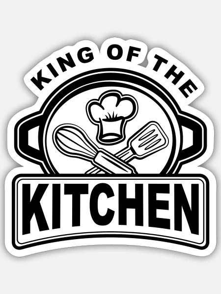 King of the Kitchen - Coole Köche und Hausmänner - Klistermärke storlek S (10 x 10 cm) - matt vit