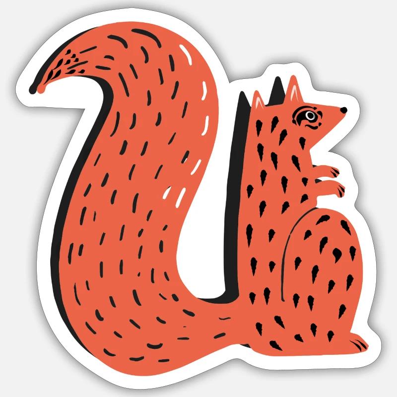 Squirrels with shadows Sticker size S (10 x 10 cm)