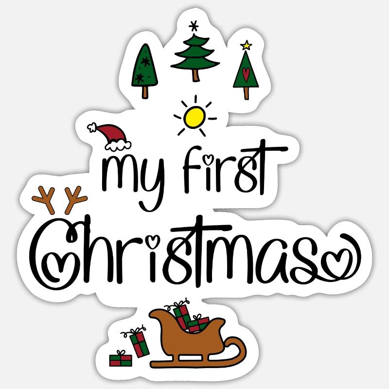 Mon premier Noël - Sticker taille S (10 x 10 cm) - blanc mat