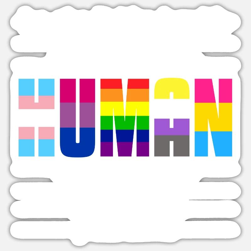 Humane - Sticker size S (10 x 10 cm) - white matte