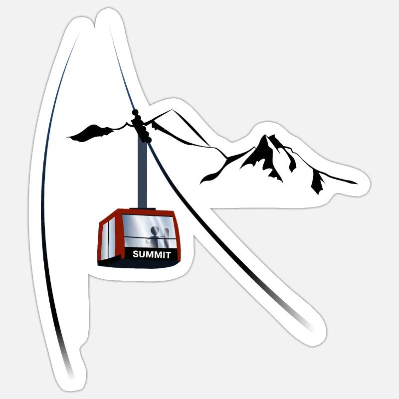 Gondola summit - Sticker size S (10 x 10 cm) - white matte