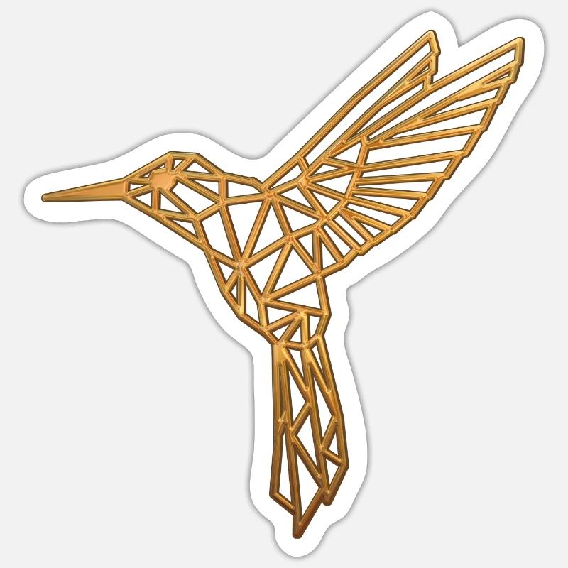 Wireframe Colibri - Sticker Größe S (10 x 10 cm) - Mattweiß