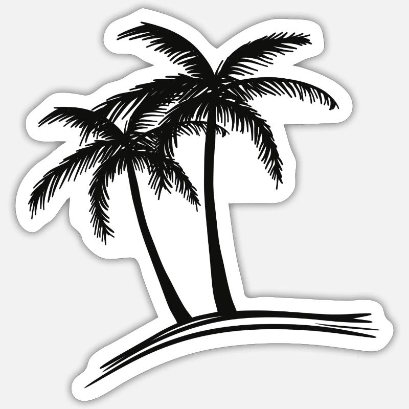 Palmen - Sticker Größe S (10 x 10 cm) - Mattweiß