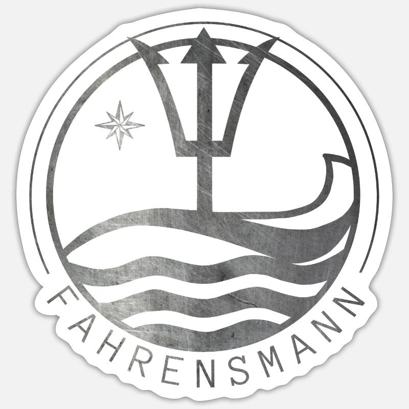 Seemann -Seefahrt - Maritim - Schiff - Sticker Größe S (10 x 10 cm) - Mattweiß