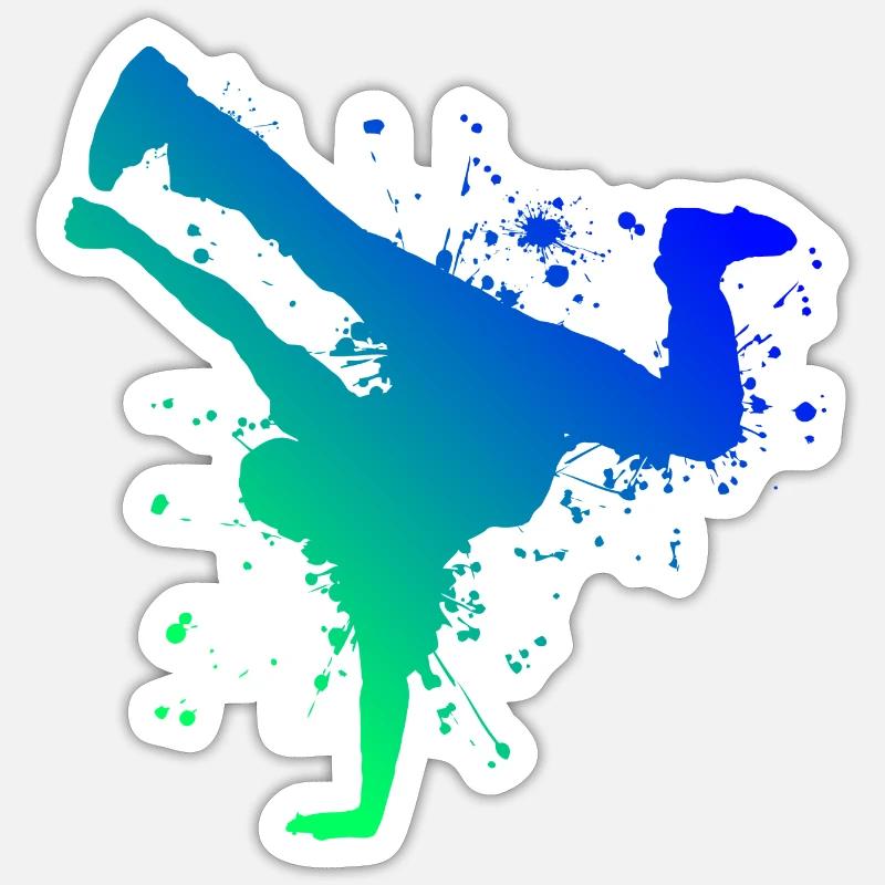 Break Hip Hop Dance Jungs Mädchen Bboy Breakdance - Sticker Größe S (10 x 10 cm) - Mattweiß