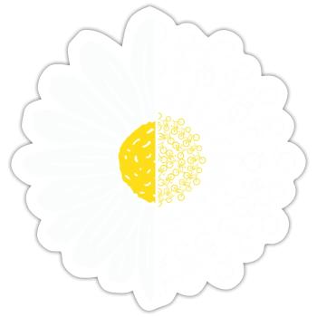 Bicycle Flower - Sticker size S (10 x 10 cm) - white matte - Front