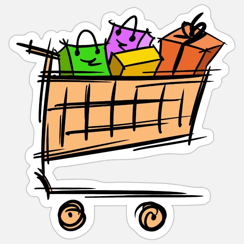 Panier complet, promotion, vente - Sticker taille S (10 x 10 cm) - blanc mat