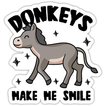 Bauernhof Tier Esel Niedlich Maultier Natur - Sticker Größe S (10 x 10 cm) - Mattweiß - Vorne