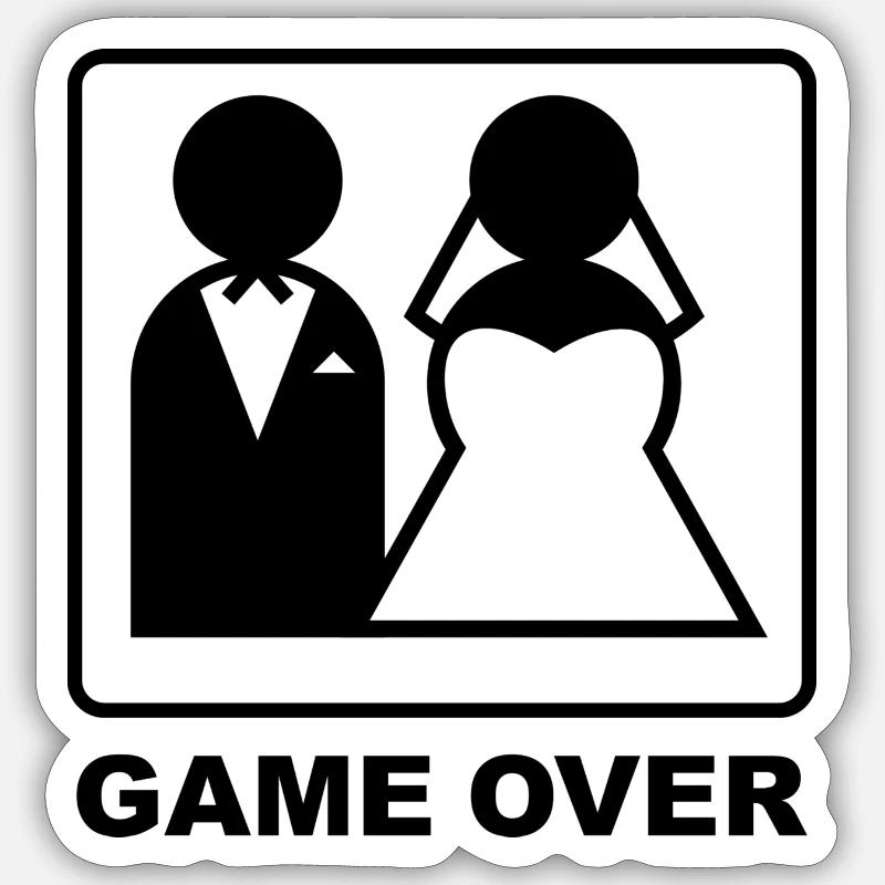 Fin du jeu - Sticker taille S (10 x 10 cm) - blanc mat