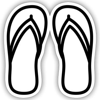 Flip-flops icon - Sticker size S (10 x 10 cm) - white matte - Front