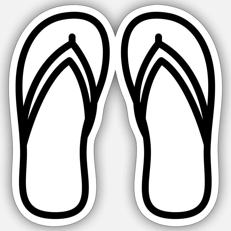 Badelatschen icon - Sticker Größe S (10 x 10 cm) - Mattweiß