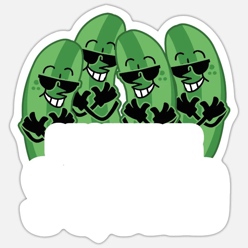 Cucumber Squad coole Gurken - Sticker Größe S (10 x 10 cm) - Mattweiß