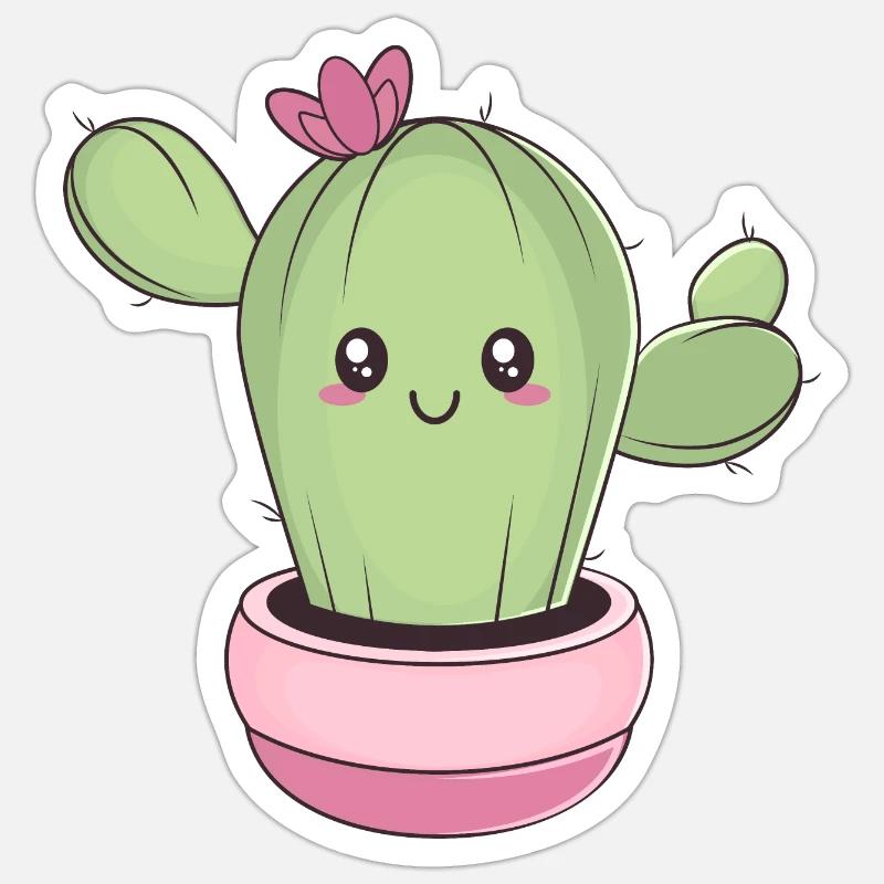 Cactus - Sticker size S (10 x 10 cm) - white matte