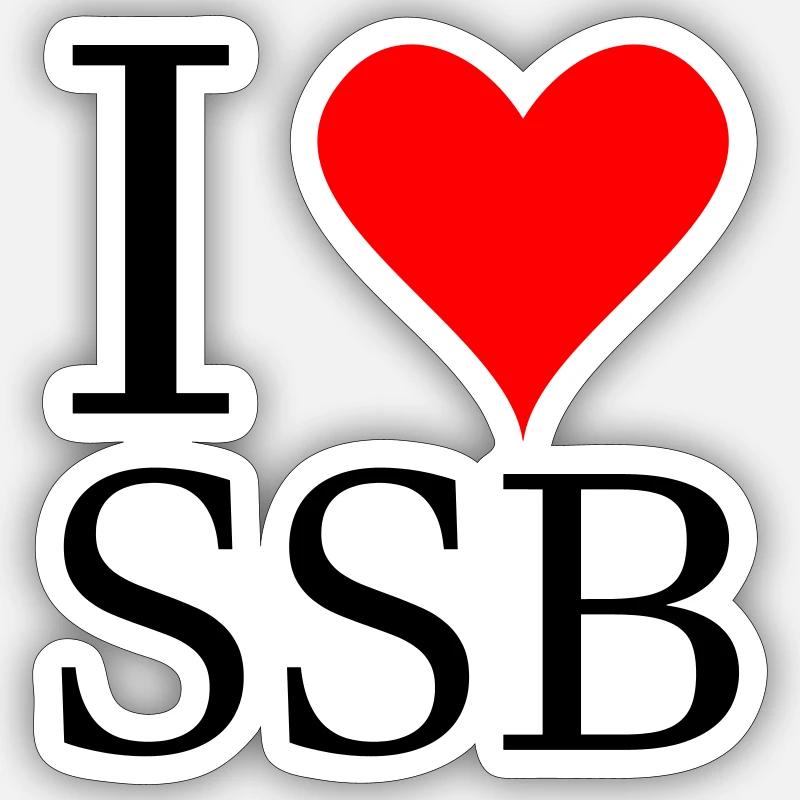 Ich liebe ssb - Sticker Größe S (10 x 10 cm) - Mattweiß