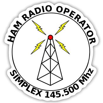 opérateur radio amateur simplex 145 500 mhz - Sticker taille S (10 x 10 cm) - blanc mat - Devant