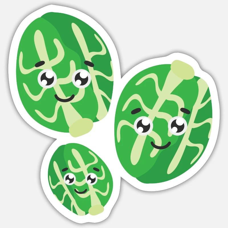 Rosenkohl - Sticker Größe S (10 x 10 cm) - Mattweiß