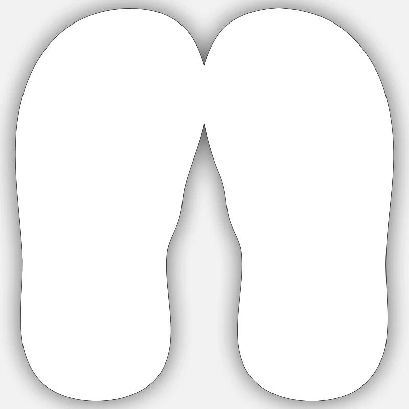 Flip-flops icon - Sticker size S (10 x 10 cm) - white matte