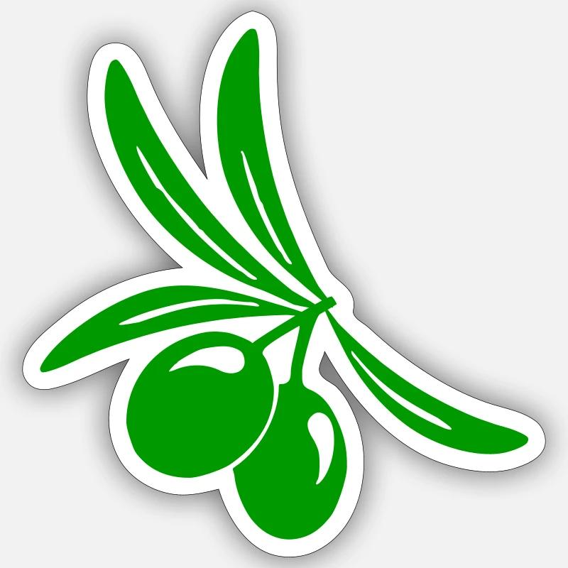 Olive leaf branch - Sticker size S (10 x 10 cm) - white matte