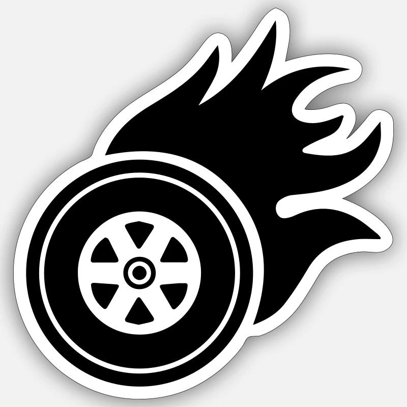 Incendie de pneus Sticker taille S (10 x 10 cm)