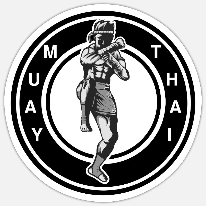 Muay Thai - Sticker size S (10 x 10 cm) - white matte