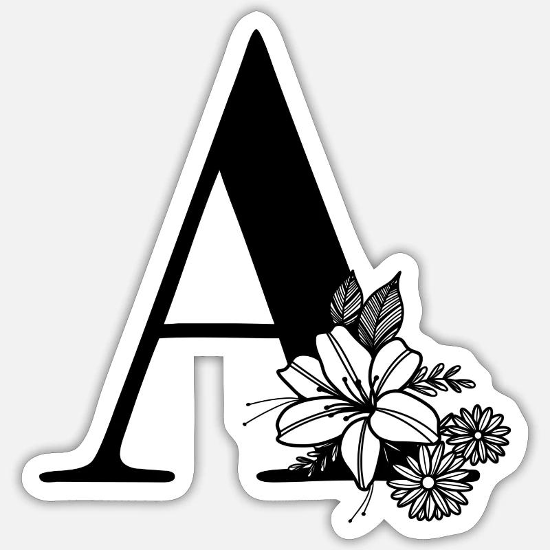 Letter A - Sticker size S (10 x 10 cm) - white matte