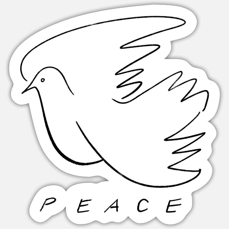 Friedenstaube - Sticker Größe S (10 x 10 cm) - Mattweiß