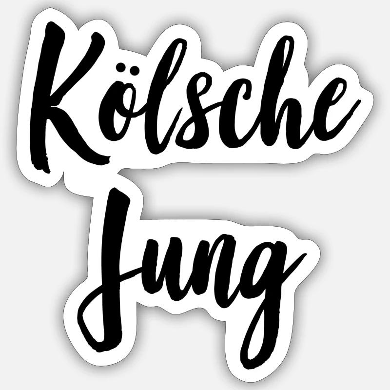 Kölsche Jung - Sticker Größe S (10 x 10 cm) - Mattweiß