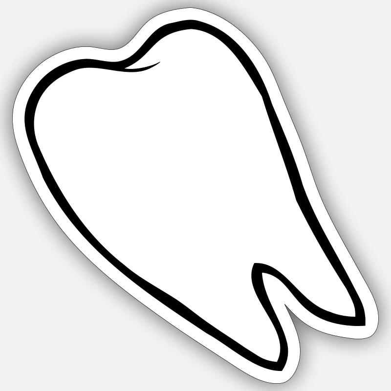 Verlorener Backenzahn Comic - Sticker Größe S (10 x 10 cm) - Mattweiß