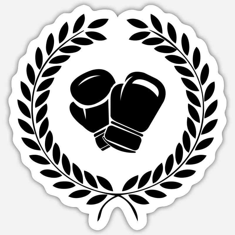 Boxe - Sticker taille S (10 x 10 cm) - blanc mat