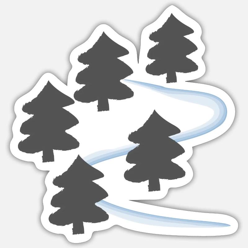 Forest and river - Sticker size S (10 x 10 cm) - white matte