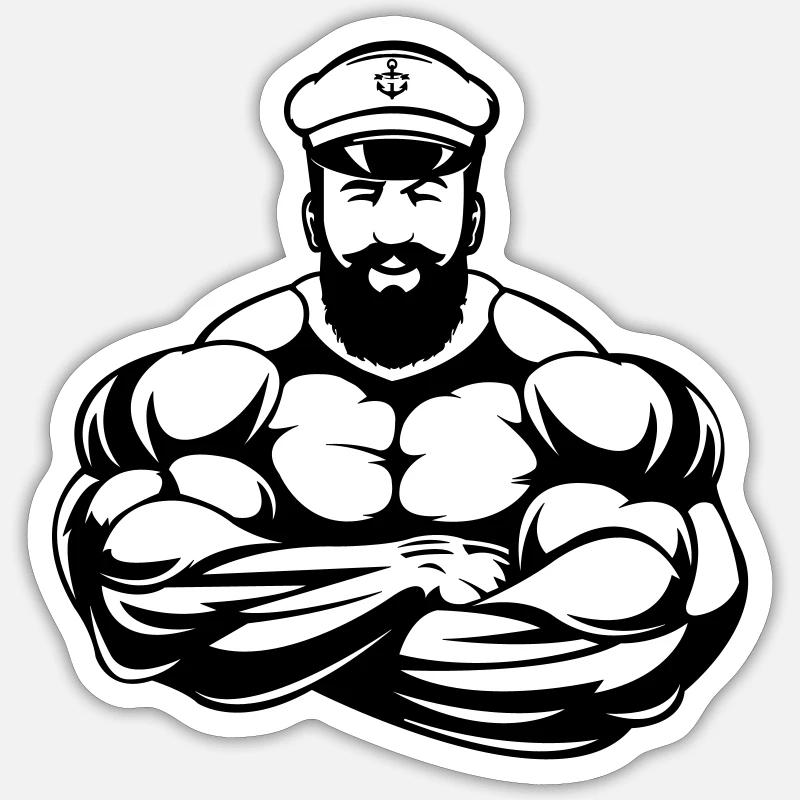 Strong Captain Sticker Größe S (10 x 10 cm)