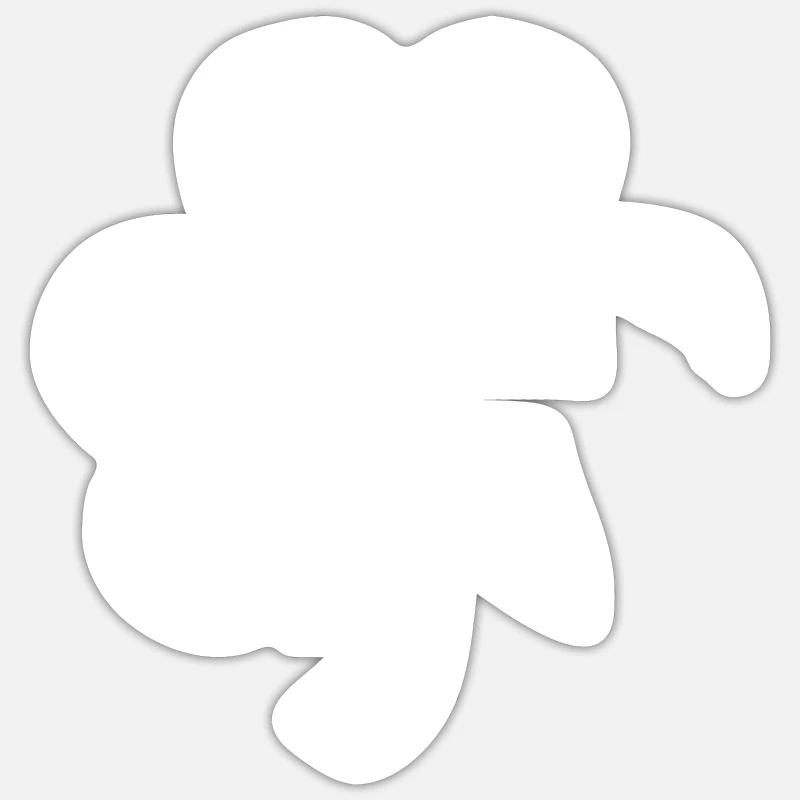 Kleeblatt Pferd Kleeblatt mit Pferd - Sticker Größe S (10 x 10 cm) - Mattweiß