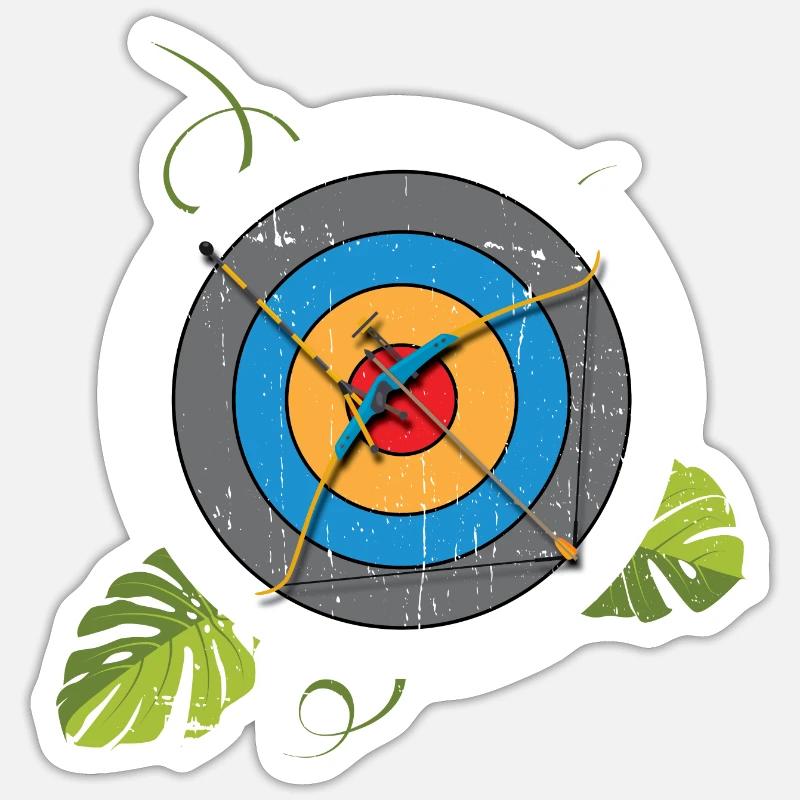 Archer Target Arc recourbé Sticker taille S (10 x 10 cm)