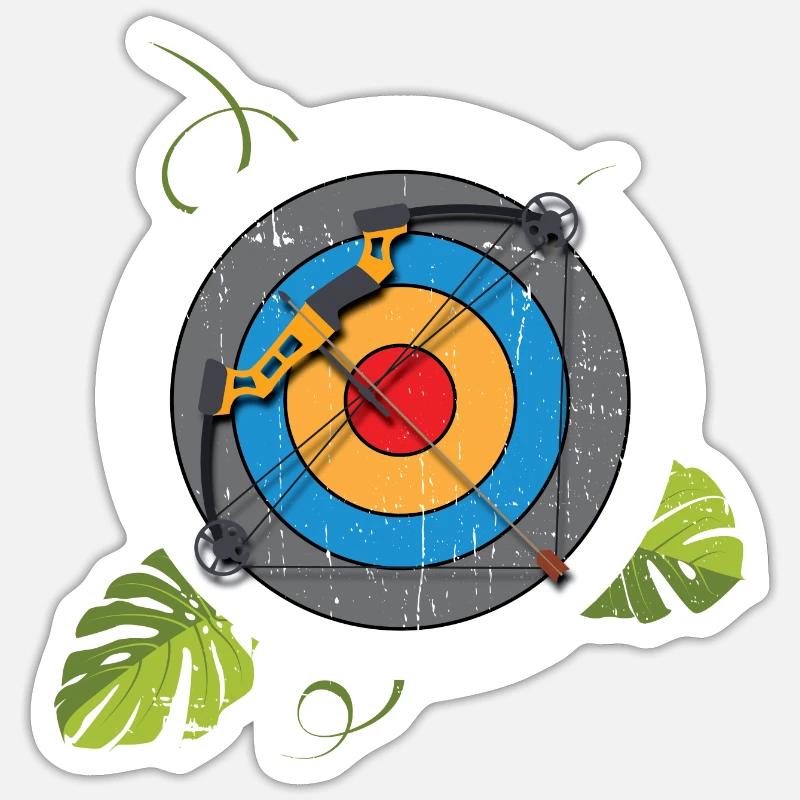 Bogenschützen Zielscheibe Compound Bogen Sticker Größe S (10 x 10 cm)