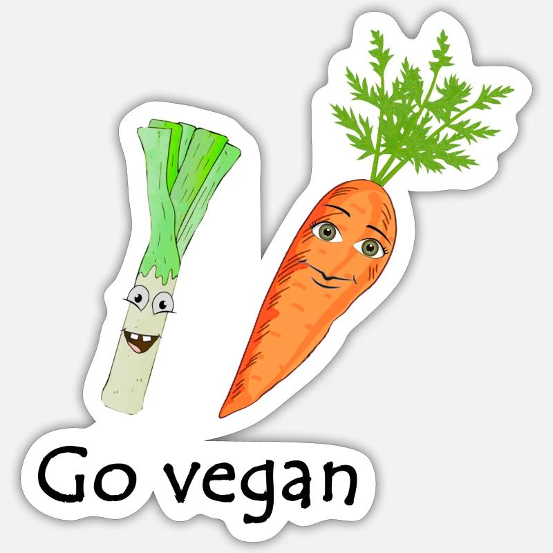 Go vegan - Sticker Größe S (10 x 10 cm) - Mattweiß