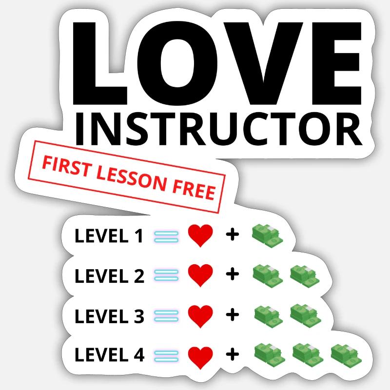Love Instructor first lesson free Sticker size S (10 x 10 cm)