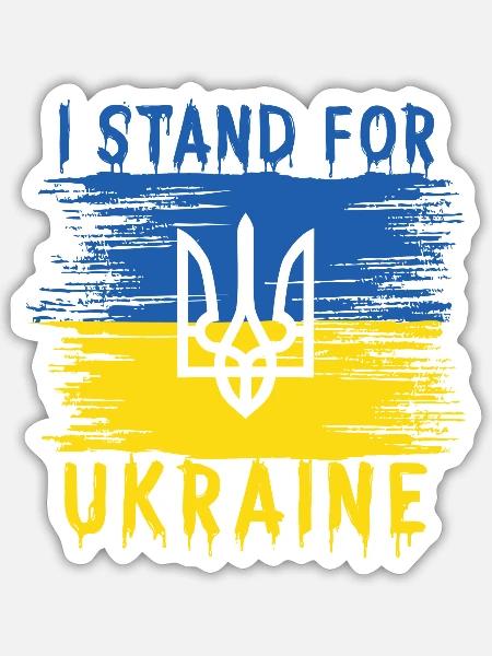 I Stand For Ukraine - Sticker Größe S (10 x 10 cm) - Mattweiß