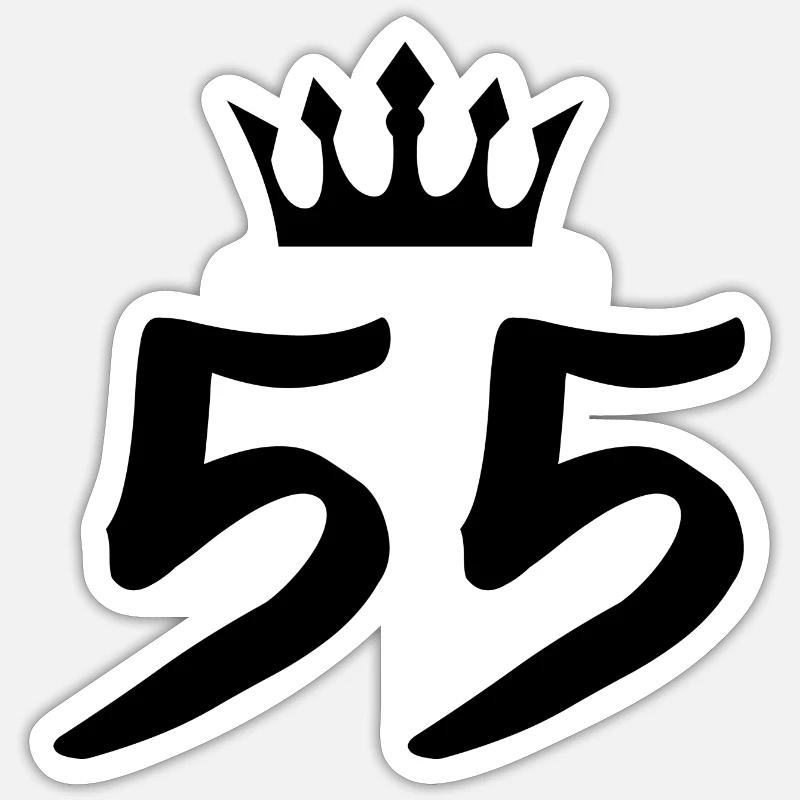55 Number crown - Sticker size S (10 x 10 cm) - white matte