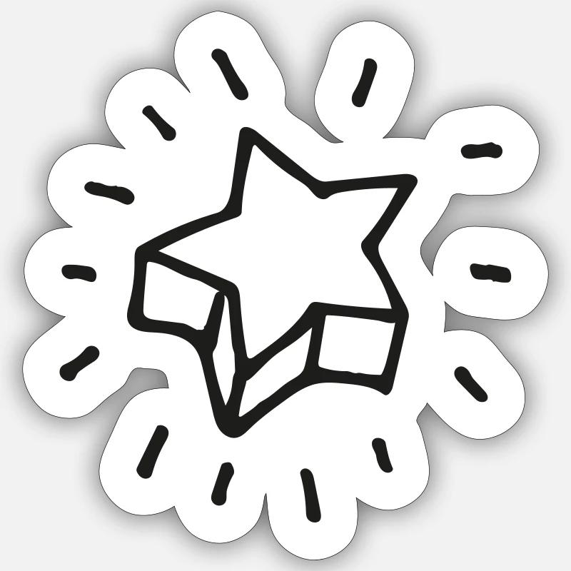 Star Sketch - Sticker size S (10 x 10 cm) - white matte