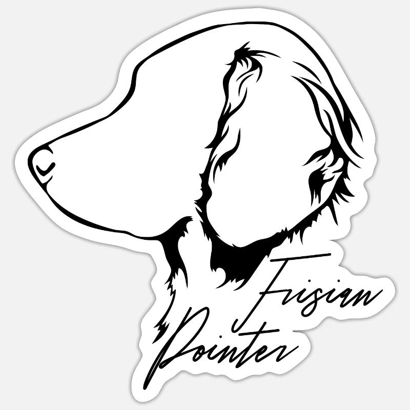 FRISIAN POINTER Profil Hunde Hund Wilsigns Sticker Größe S (10 x 10 cm)