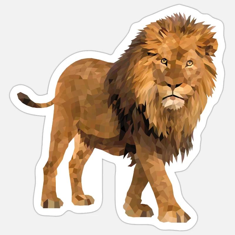 Löwen Design - Sticker Größe S (10 x 10 cm) - Mattweiß